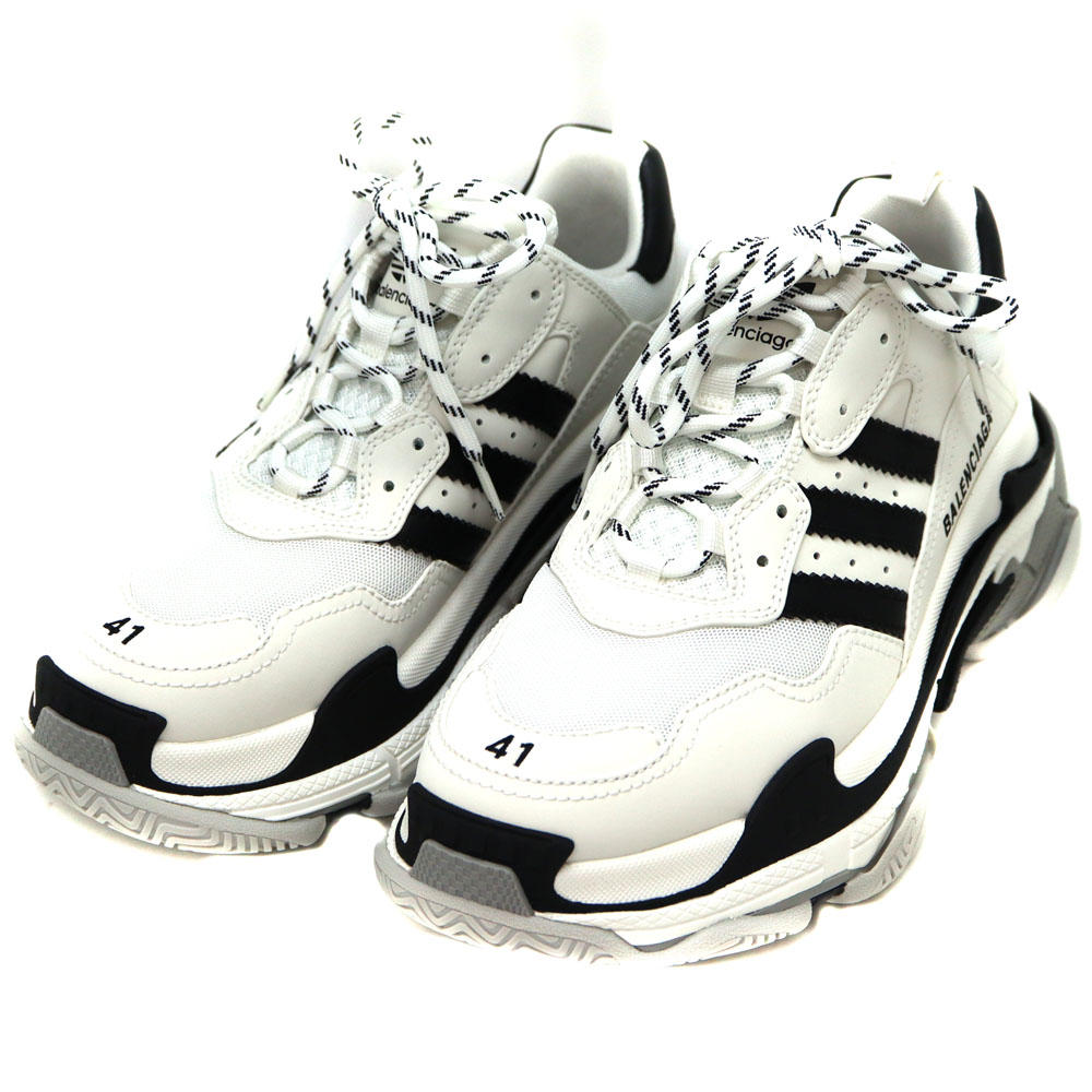 バレンシアガ × adidas スニーカー BALENCIAGAトリプルS 36 バレンシアガ×アディダス トリプルS メッシュ×レザー スニーカー