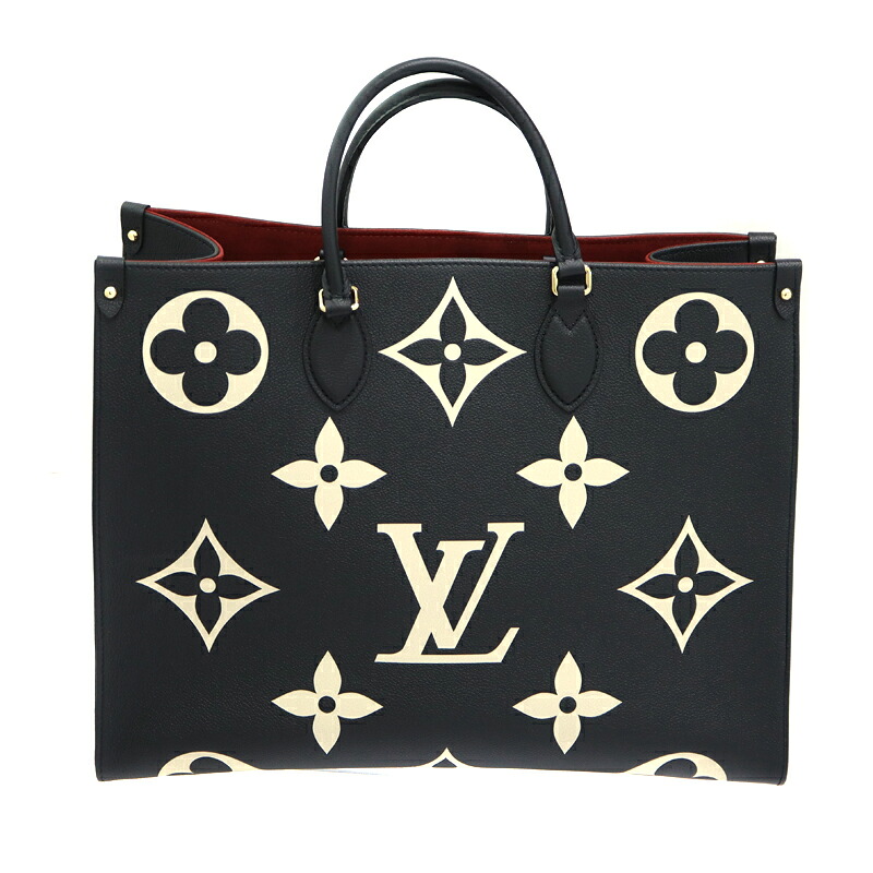 ルイヴィトン Louis vuitton M45945 オンザゴーGM トートバッグ ブラック ベージュ レディース【中古】