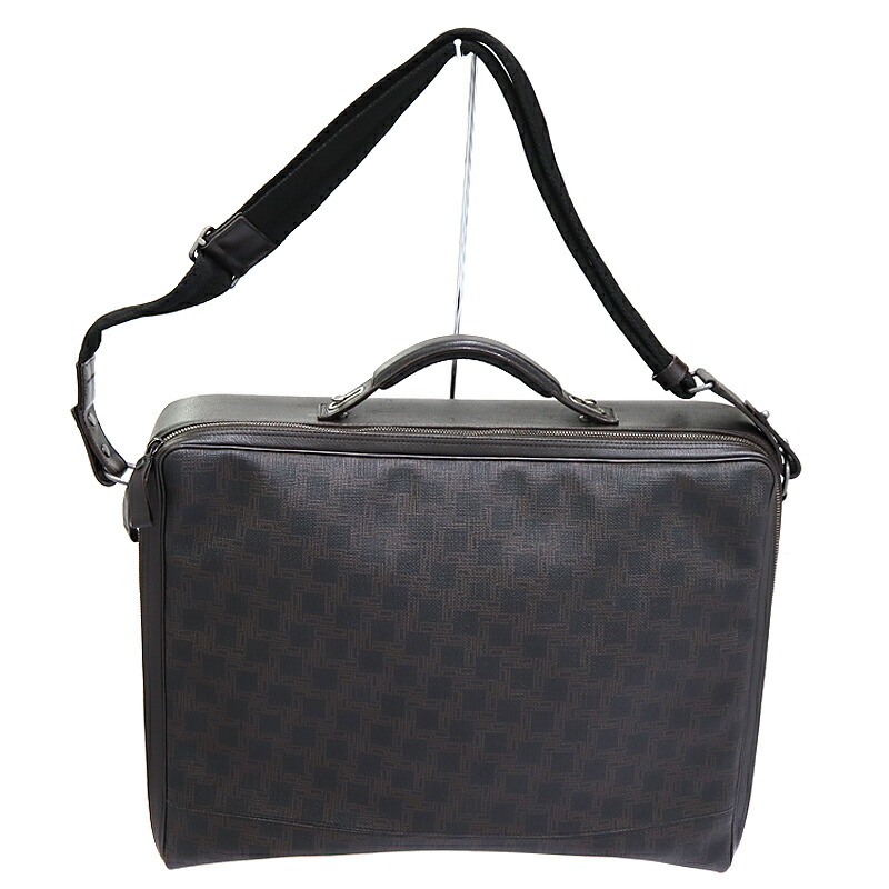 ダンヒル dunhill ビジネスバッグ 2WAYバッグ PVC レザー ブラウン メンズ【中古】