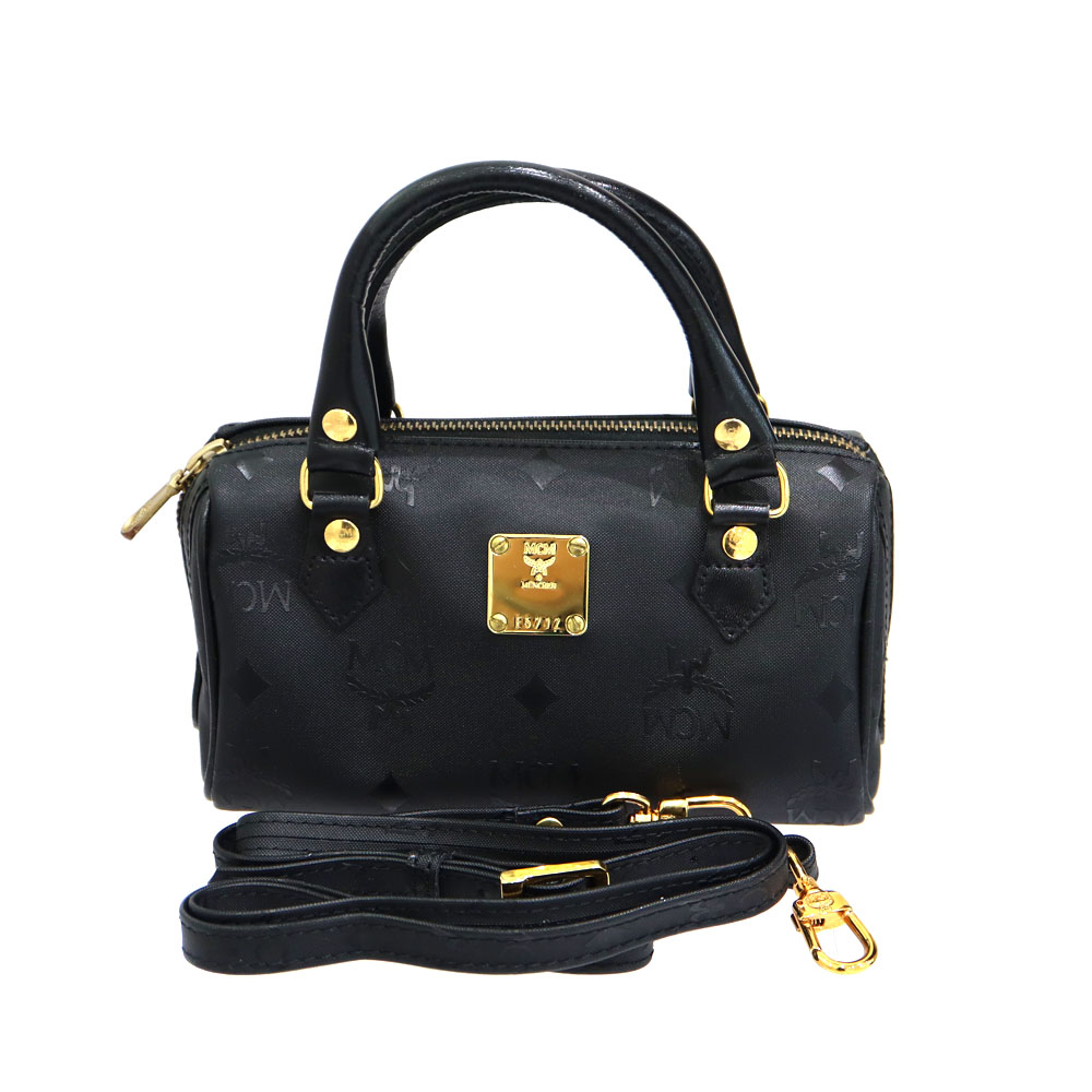 エムシーエム MCM ショルダーバッグ ハンドバック PVC 黒いこと レディース【中古】