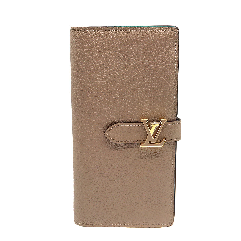 ルイヴィトン Louisvuitton M81367 LVヴェルティカルウォレットカプシーヌ ベージュ ライトブルー レディース【中古】
