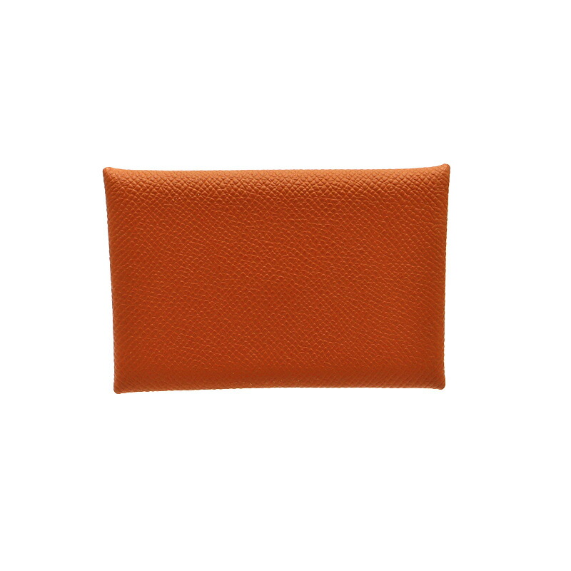 エルメス Hermes カルヴィ コインケース なめし革 赤銅色 C目じるし（2018年） ユニ一発やる【中古】