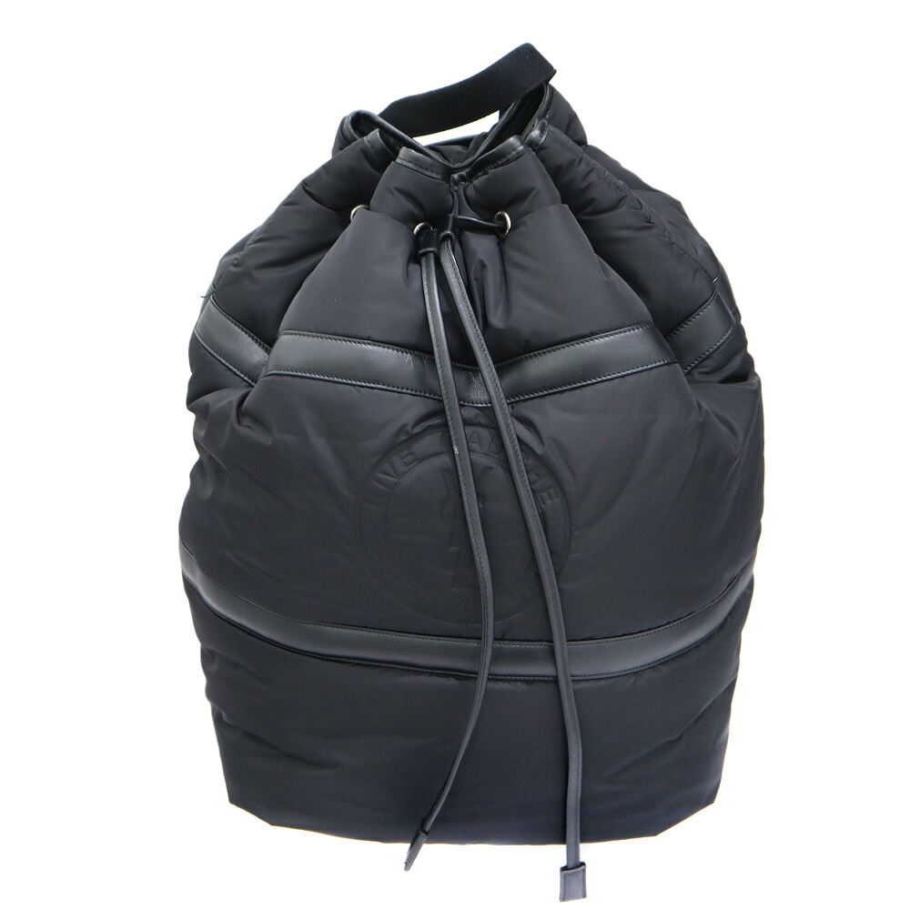 イブサンローラン Yvessaintlaurent 734682 リヴ・ゴーシュ スリングバッグ  鞄 ナイロン なめし革 黒いこと レディース【中古】
