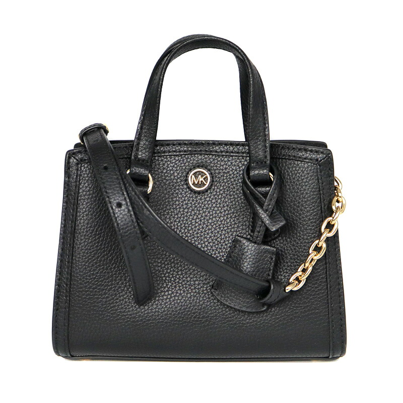 マイケルコース Michel kors 32R3G7CC0T シャンタルクロスボディエクストラスモール 2WAYバッグ ブラック レザー ハンドバッグ ショルダーバッグ【中古】