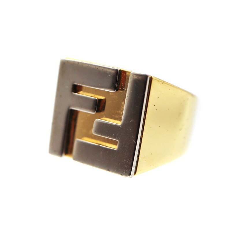 楽天市場】フェンディ【FENDI】FFモチーフ ルテニウムカラー リング L