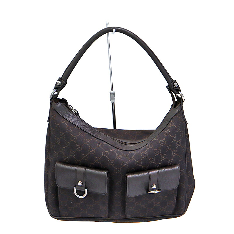 グッチ GUCCI 293581 ショルダーバッグ キャンバス レザー ブラウン レディース【中古】|質屋かんてい局 店
