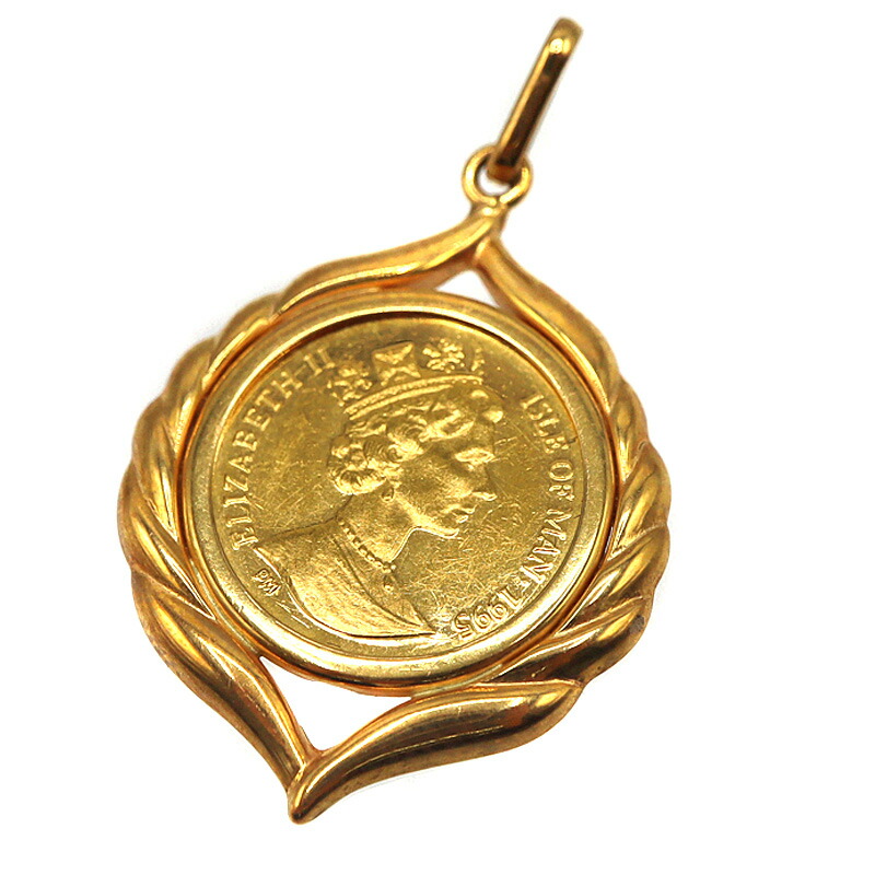 24金 18金 K24 K18 K18枠 1/25oz ペンダントトップ コイントップ ゴールド【中古】