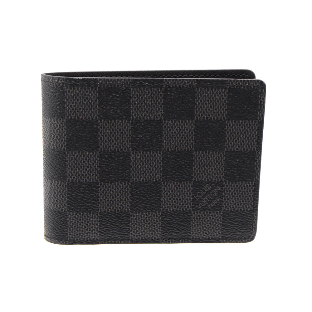 ルイヴィトン Louis vuitton N62663 ポルトフォイユ・ミュルティプル 財布 ダミエ・グラフィット ブラック メンズ【中古】