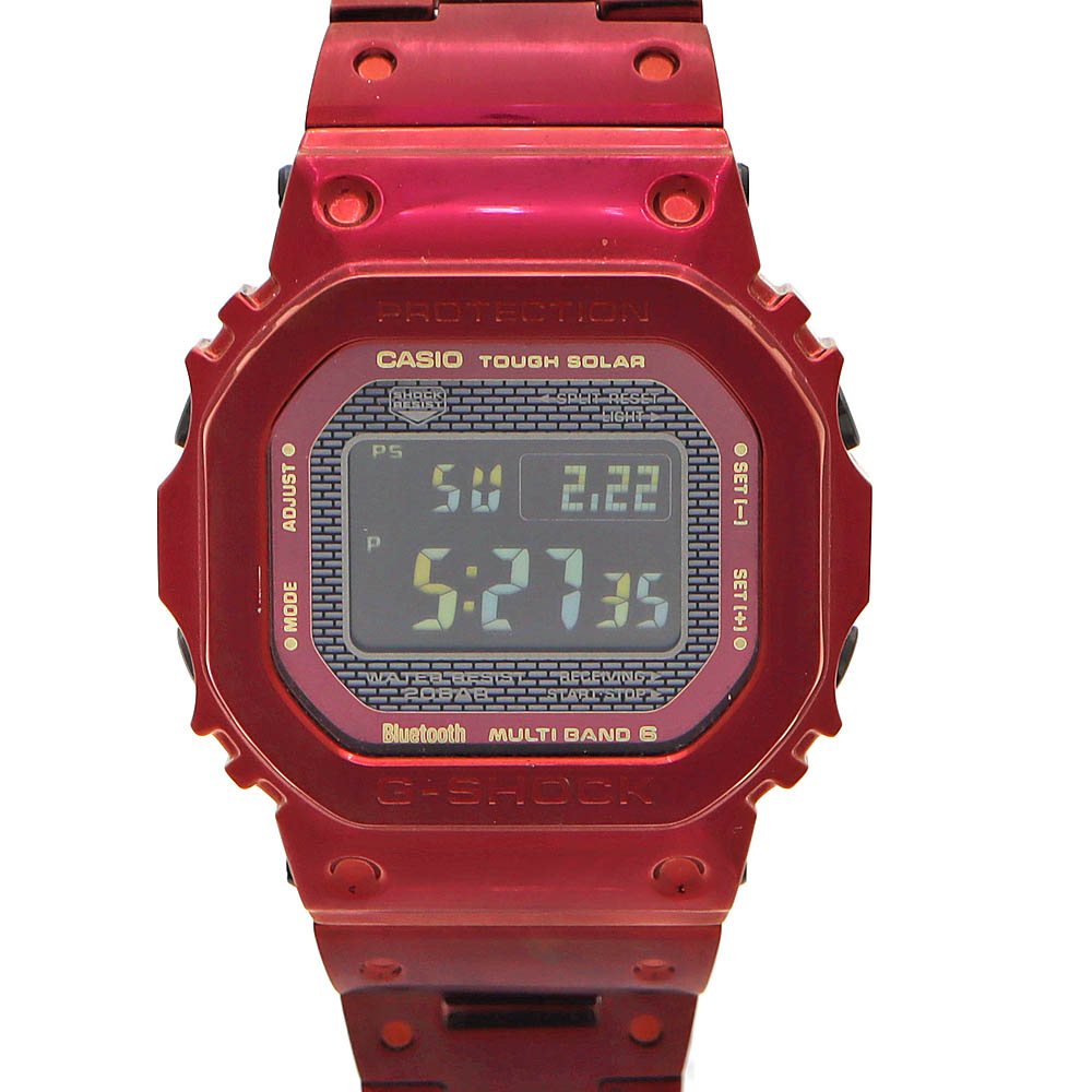 カシオ Casio GMW-B5000RD-4JF G-SHOCK タフソーラー ソーラー充電システム 電波時計 メンズ 腕時計 ボルドー 【中古】
