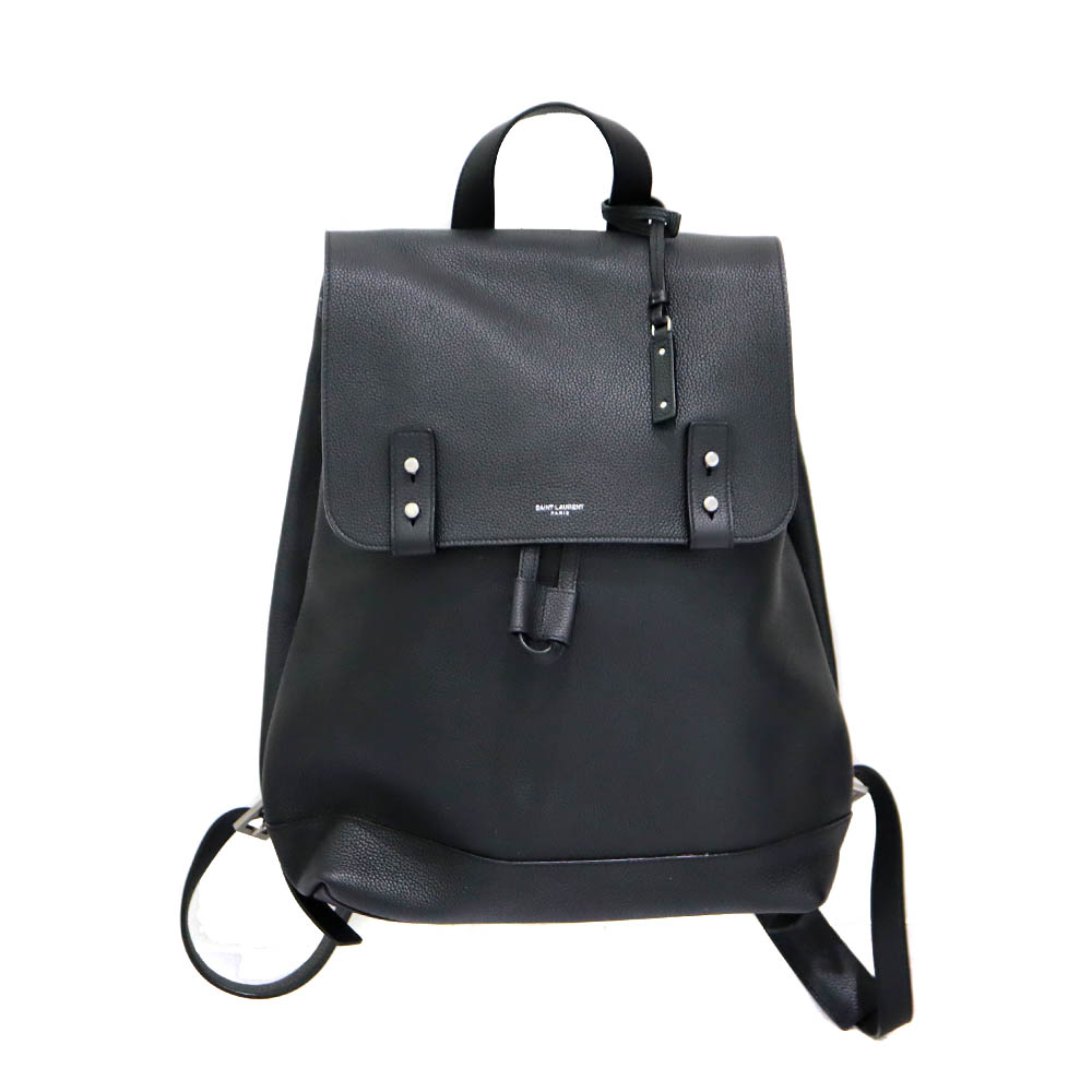 サンローラン Saint Laurent 480585 うしろ側容器に並べる レディース メンズ なめし革 黒いこと【中古】