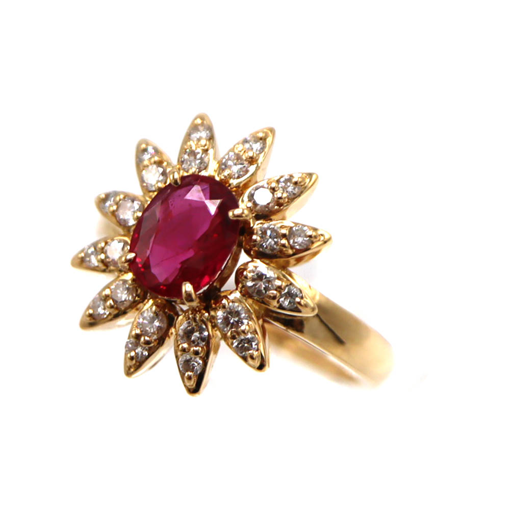 K18 18金 R1.35ct D0.35ct ルビー ダイヤモンド リング 指輪 ジュエリー レディース【中古】｜質屋かんてい局 店