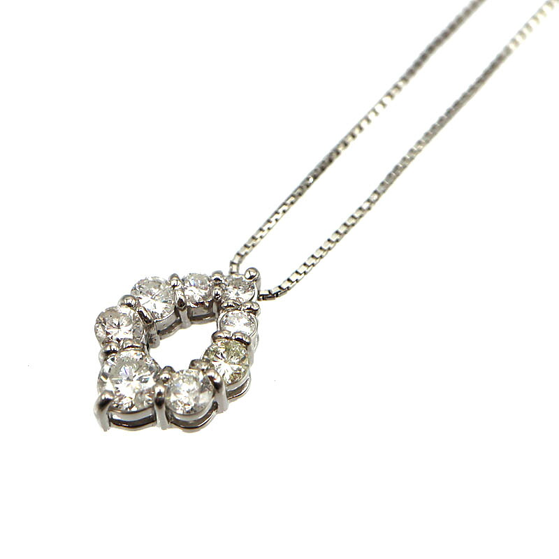 Pt850 プラチナ850 トップPt900 D1.00ct ネックレス ダイヤモンド ジュエリー アクセサリー レディース 【中古】