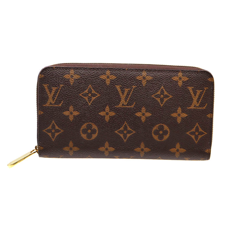 ルイヴィトン Louisvuitton M41894ジッピーウォレット モノグラム ブラウン ピンク ローズバレリーヌ【中古】