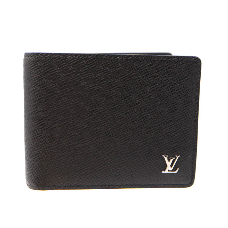 ルイヴィトン Louis vuitton M30295 ポルトフォイユ・ミュルティプル 紙入れ タイガレザー 黒いこと メンズ【中古】