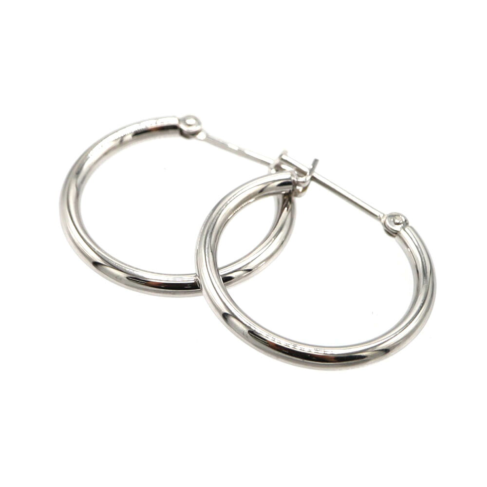 Pt900 プラチナ900 フープピアス シルバー レディース【中古】