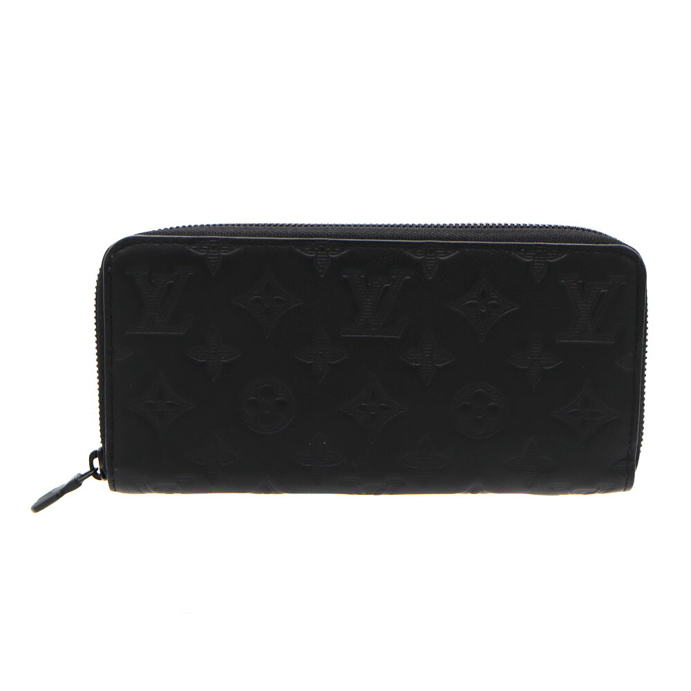 ルイヴィトン Louis vuitton M80333 ジッピーウォレット・ホリゾンタル モノグラムシャドウ なめし革 黒いこと メンズ【中古】