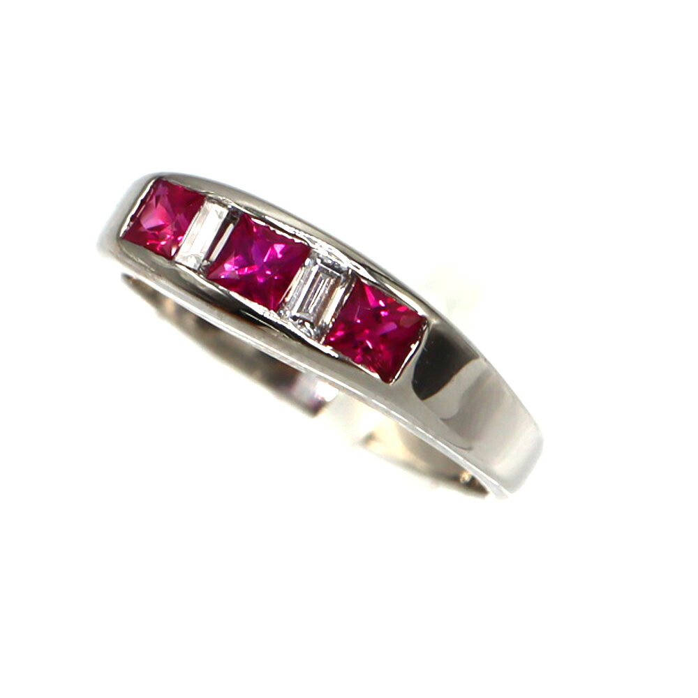 Pt900 プラチナ ルビー0.47ct/ダイヤモンド0.14ctリング リング レディース 指輪 【中古】|質屋かんてい局 店
