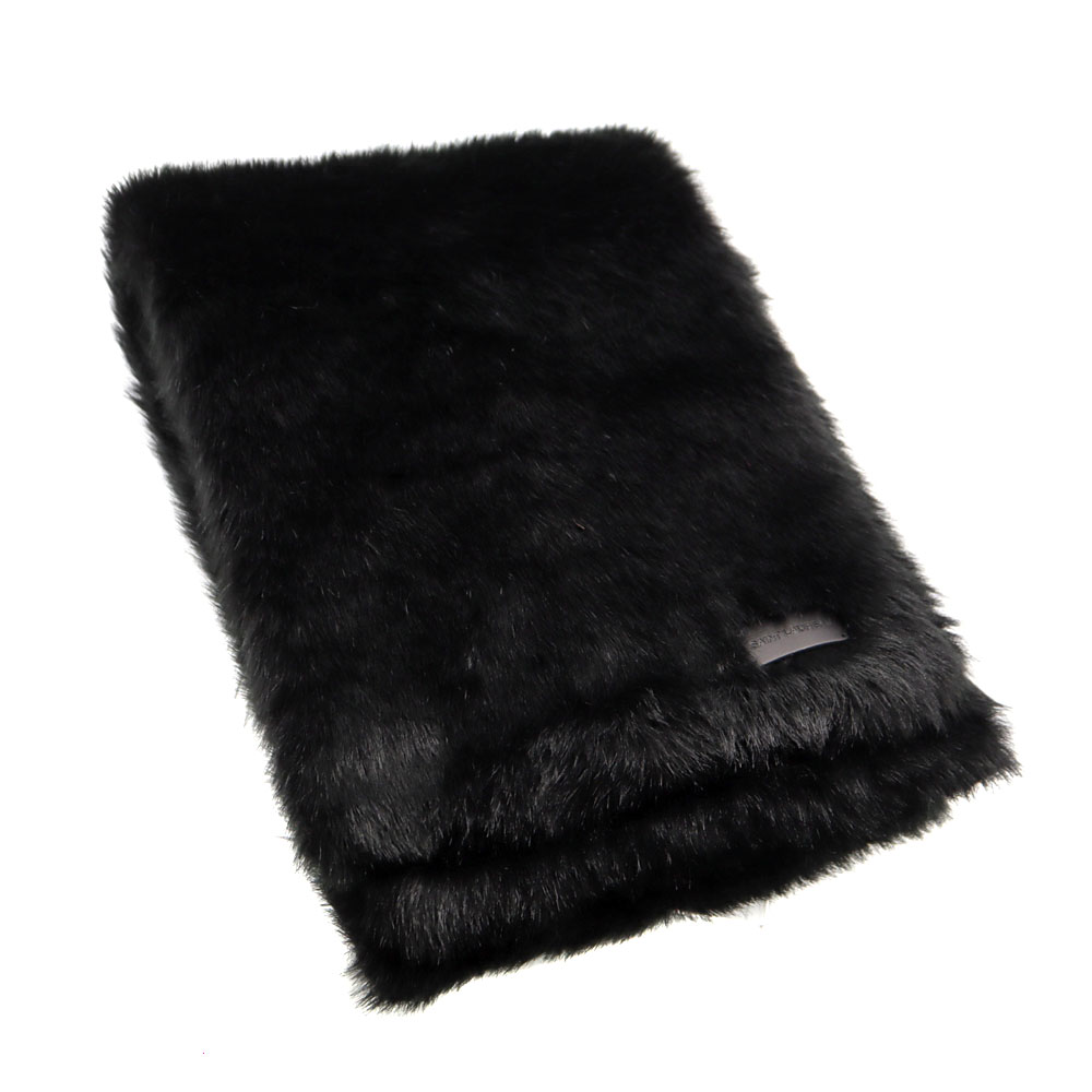 サンローラン Saintlaurent 毛革袈裟 えり巻き 毛革 獣の皮 黒いこと【中古】