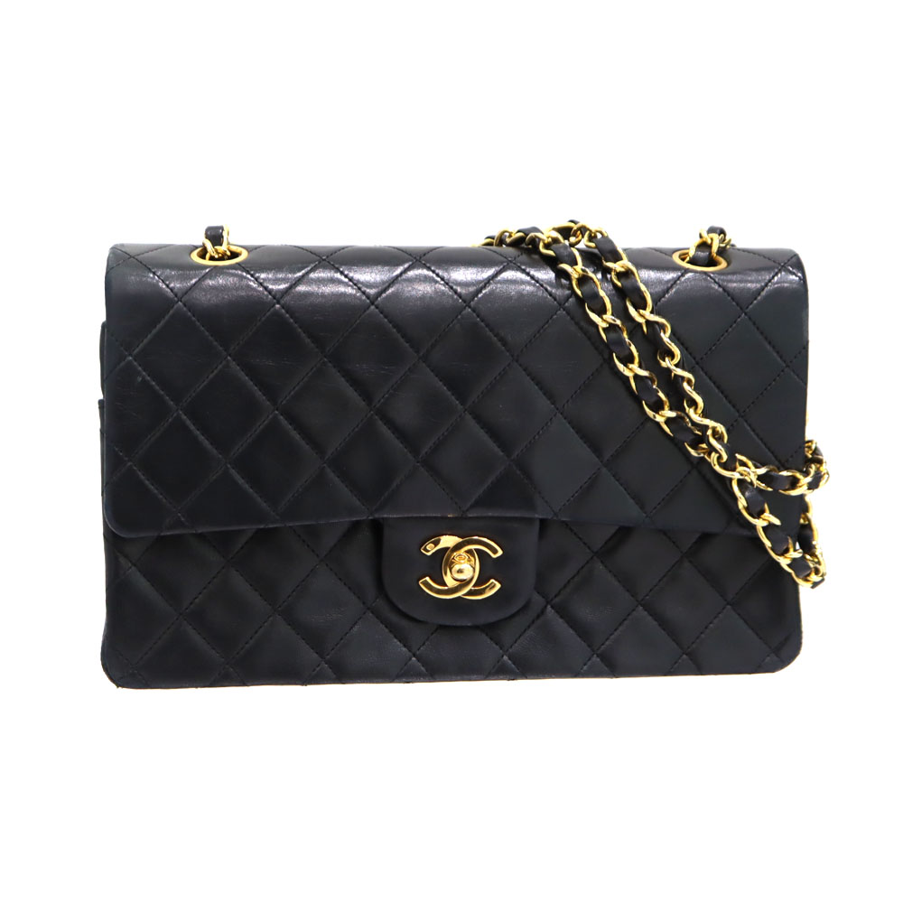 シャネル Chanel A01112 マトラッセ25 Wフラップチェーンショルダーバッグ ラムスキン レザー ブラック レディース【中古】|質屋かんてい局 店