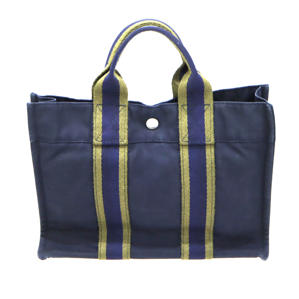 エルメス Hermes フールトゥトートPM コットンキャンバス ネイビー ユニセックス【中古】｜質屋かんてい局 店