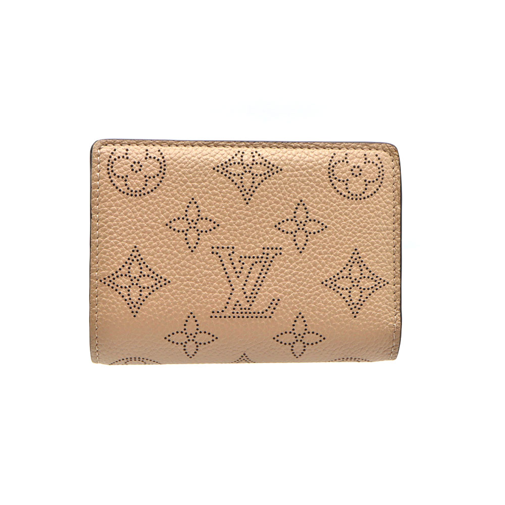 ルイヴィトン Louisvuitton M80817 ポルトフォイユ･クレア 二つ折り紙入れ マヒナレザー ベージュ【中古】
