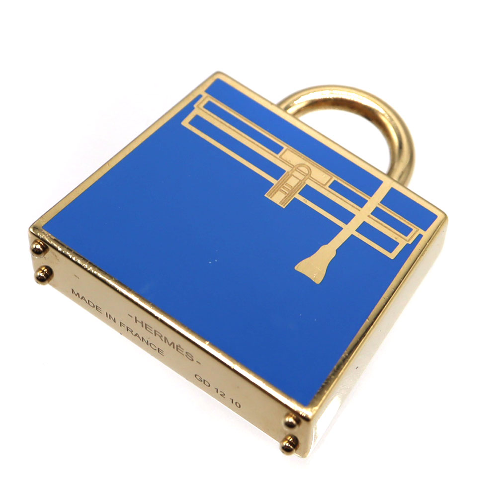 エルメス Hermes キュリオシートップ ケリー型  ゴールド 青碧【中古】
