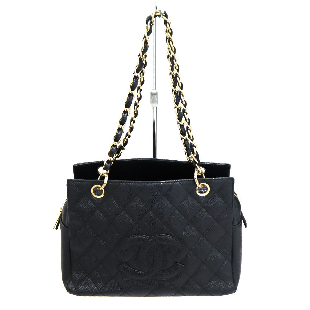 シャネル Chanel A18004 プチタイムレストート チェーントートバッグ ブラック レザー 鞄 金具ゴールド【中古】｜質屋かんてい局 店