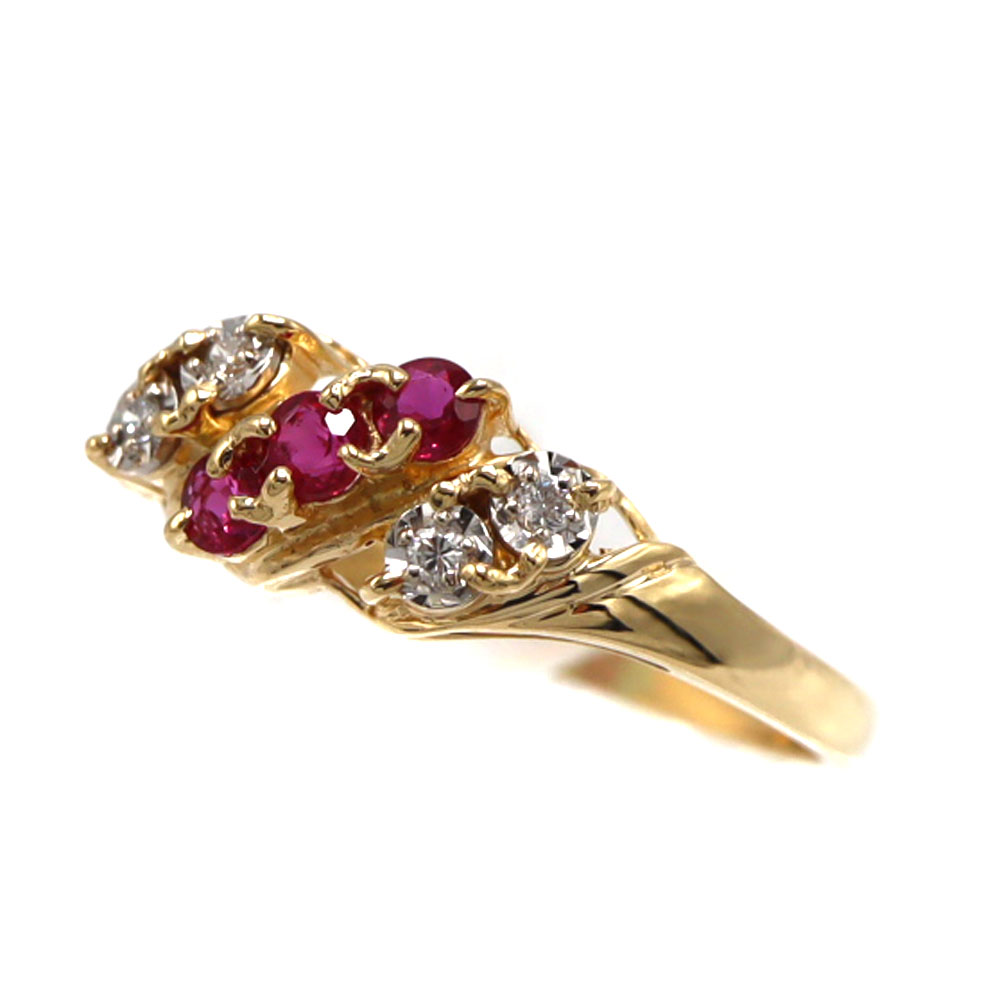 K18 18金 R0.26ct D0.04ct ルビー ダイヤモンド リング 指輪 ジュエリー レディース【中古】|質屋かんてい局 店