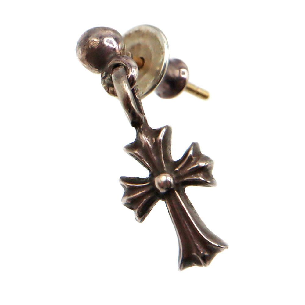 クロムハーツ CHROME HEARTS ドロップストッククロスピアス SV925 しろがね色 メンズ ユニ一発やる 【中古】