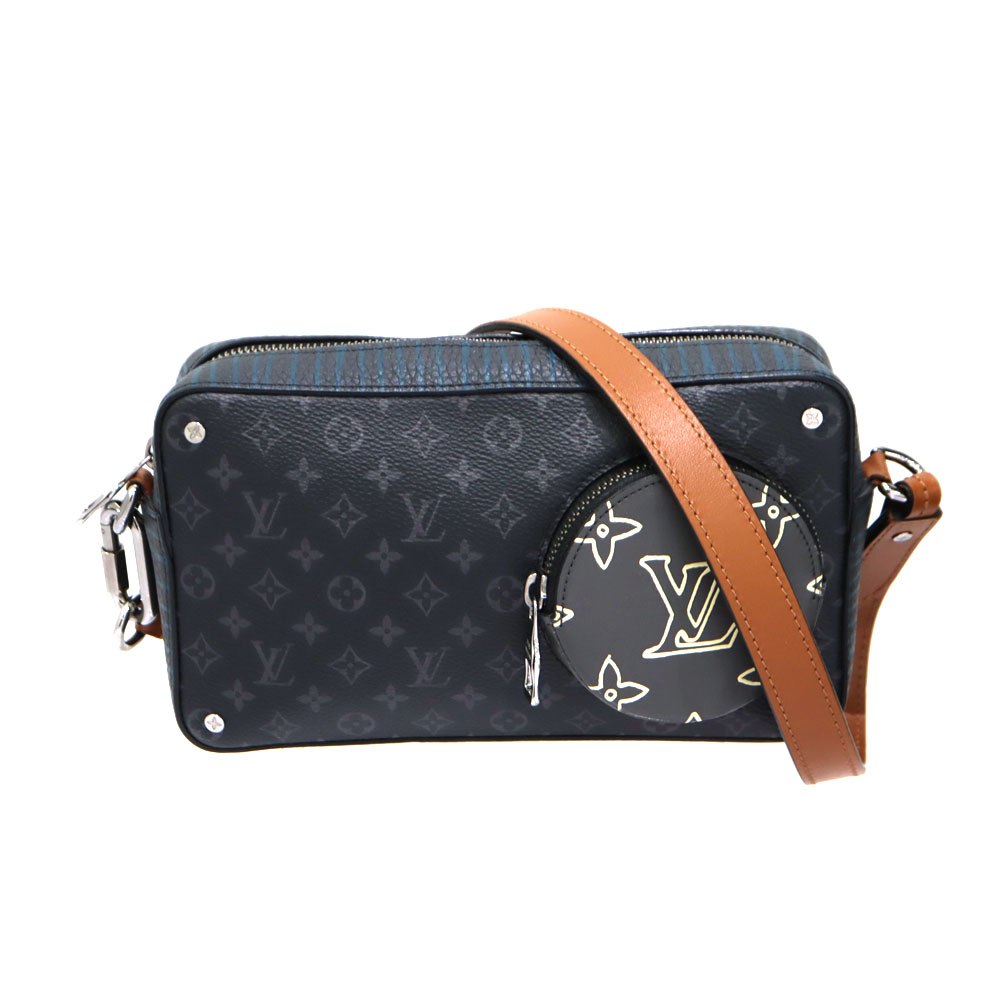 ルイヴィトン LouisVuitton M69688 ヴォルガオンストラップ ショルダーバッグ モノグラムエクリプス 薄墨色 メンズ【中古】