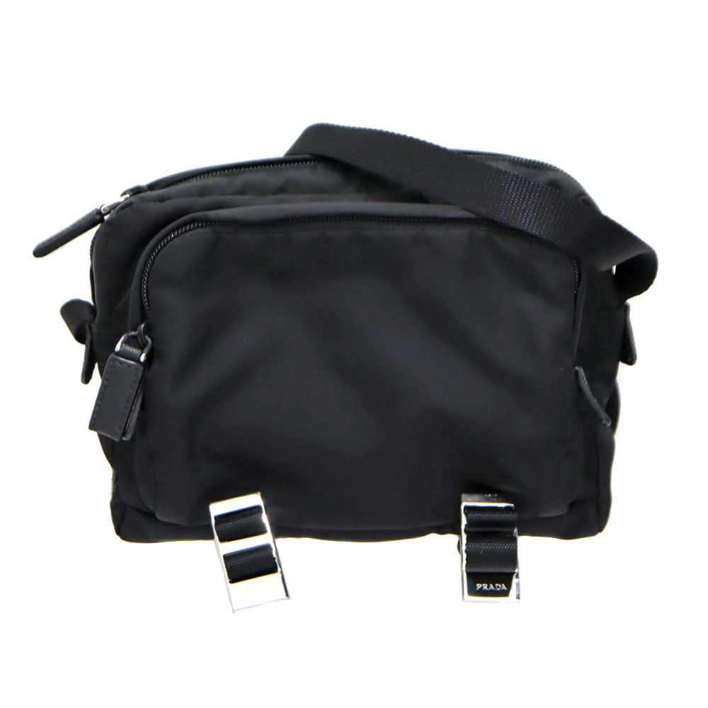 プラダ Prada 2VH043 ショルダーバッグ 黒いこと  ナイロン メンズ レディース【中古】
