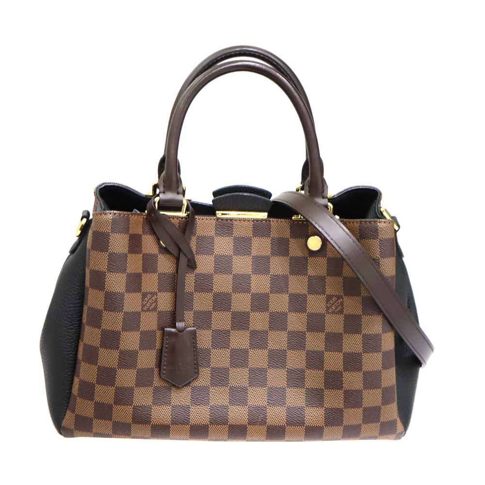 ルイヴィトン Louis Vuitton N41673 ブリタニ― 2WAY御徒面子 ダミエ エベヌ 赤銅色 黒いこと レディース【中古】