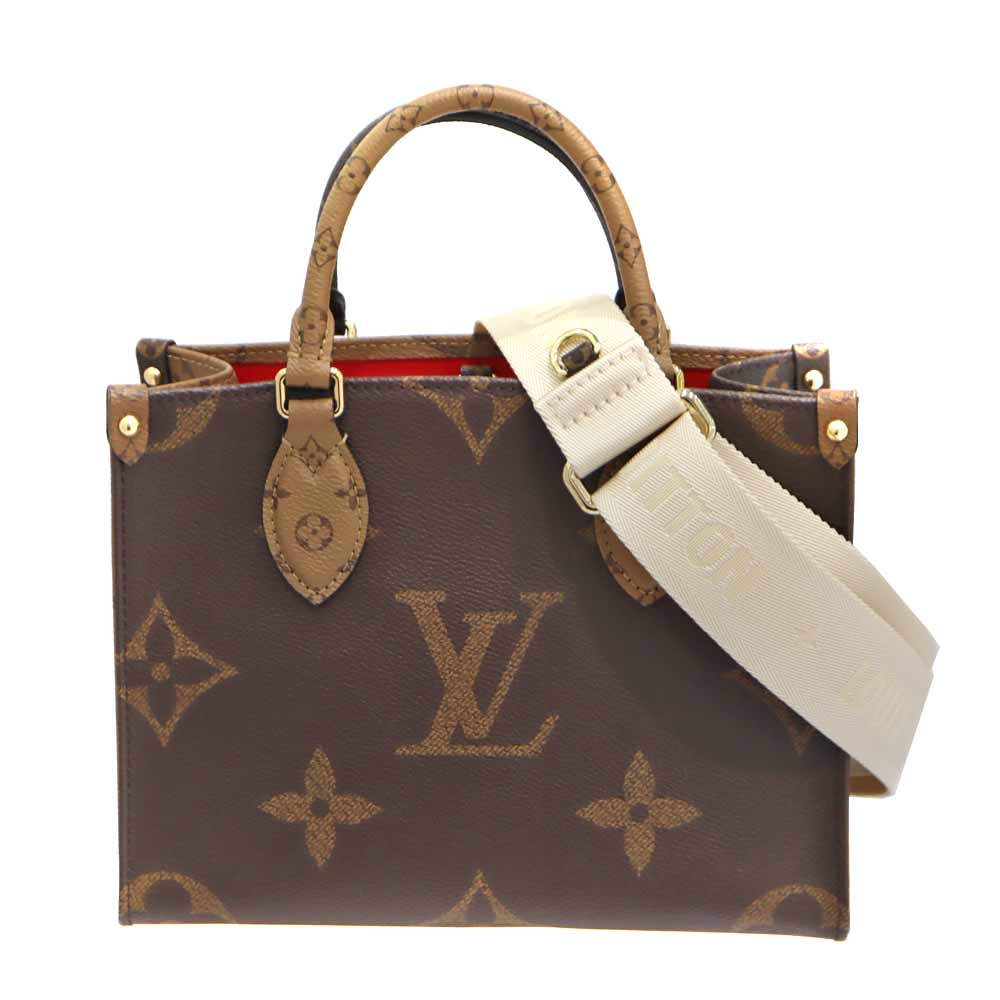 ルイヴィトン Louisvuitton M46373 オンザゴーPM 2WAY御徒面子 モノグラムリバース 赤銅色【中古】