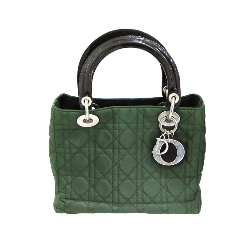 クリスチャンディオール Dior レディディオール 並み並み ハンドバック ナイロン 緑であること レディース 【中古】