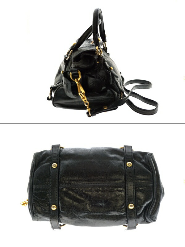 2wayトートバッグ 鞄 レザー ブラック リボン 黒 革 レディースバッグ ハンドバッグ ショルダーストラップ付 店 Miumiu 2way 3wayバッグ ミュウミュウ 中古 バッグ かんてい局北名古屋店 Used 6 質屋 かんてい局北名古屋店 N19 8027 質屋かんてい局