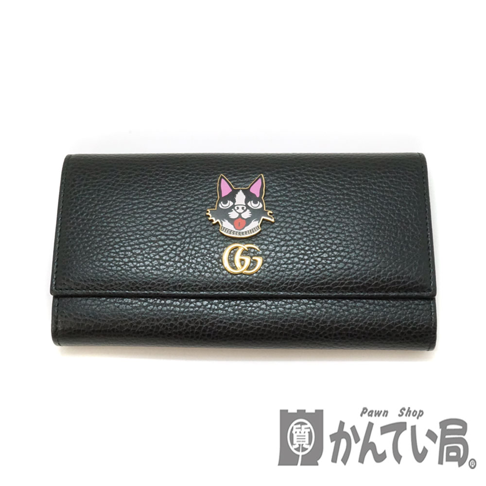 楽天市場 Gucci グッチ ファスナー付長財布 Ggマーモント ボスコ 犬 ブラック ゴールド金具 レザー 財布 さいふ レディース 中古 Used 10 質屋 かんてい局北名古屋店 N 1933 質屋かんてい局 楽天市場店