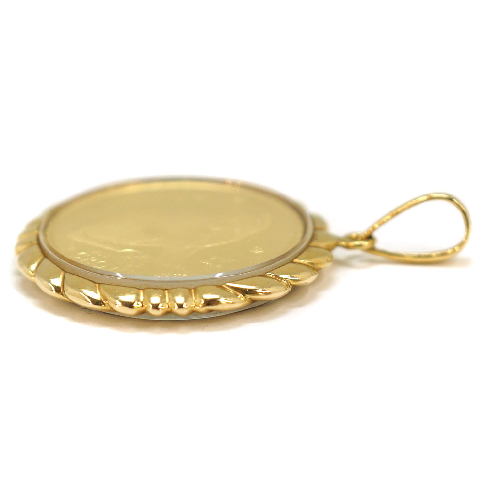 K24 24金 1 10ozコイン付き ペンダントトップ K18枠 コイン マントウキャット 猫 ネコ エリザベス2世 1990年 アクセサリー ジュエリー 中古 Used 9 質屋 かんてい局北名古屋店 N21 2300 septicin Com