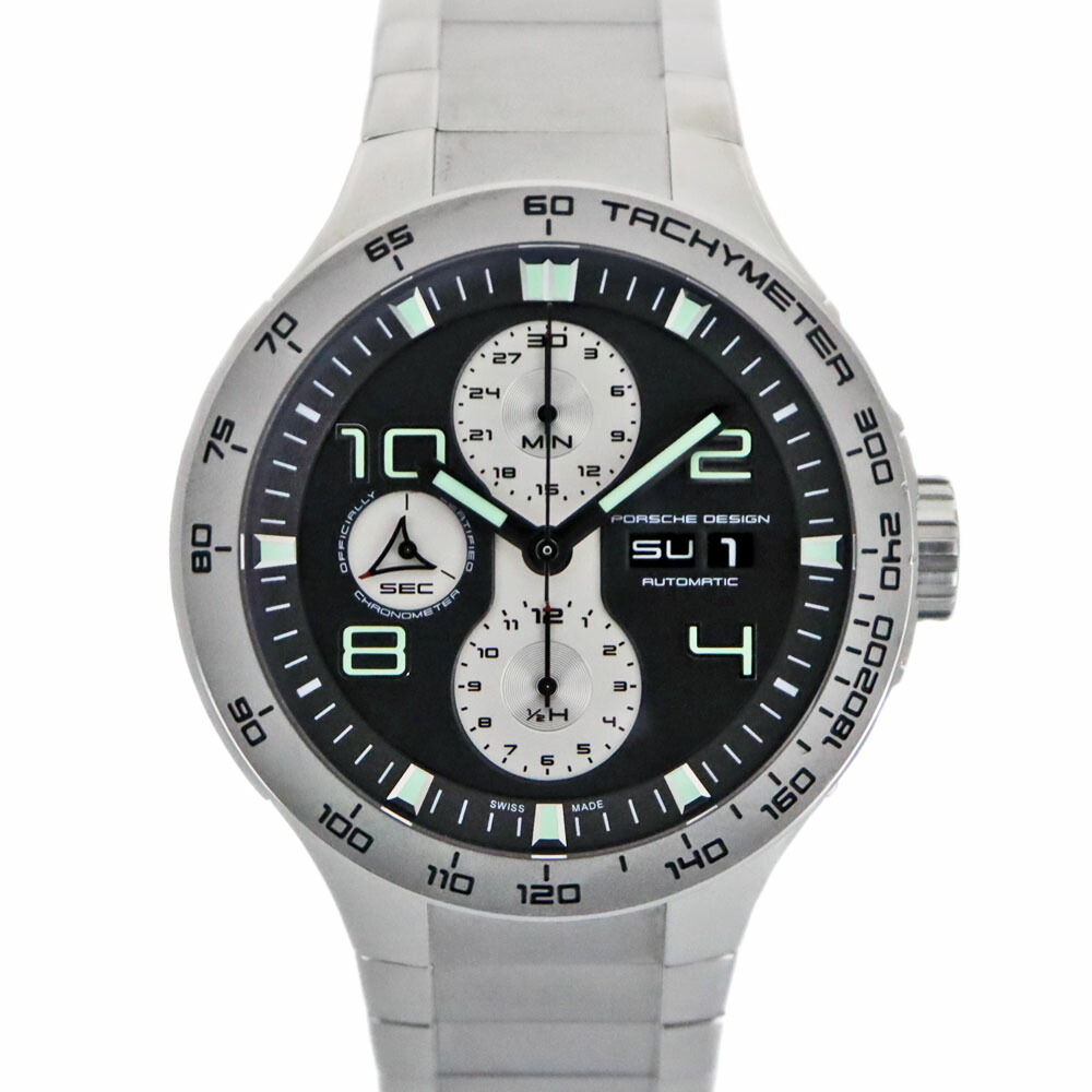 ポルシェデザイン Porsche design P6340 フラットシックス メンズ 腕時計 グレー 【中古】