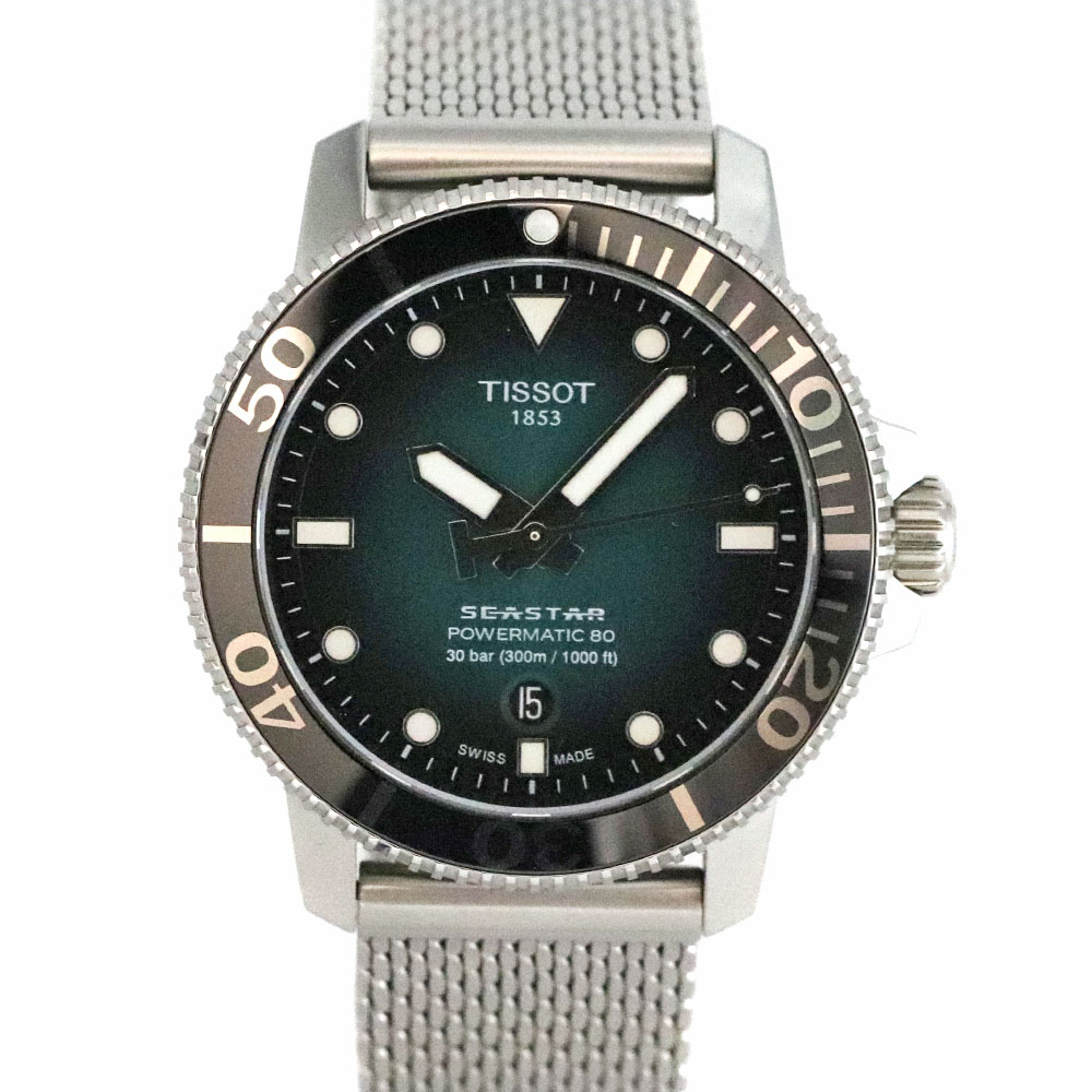 ティソ TISSOT T120.407.11.091.00 シースター1000パワーマチック80 ダイバーズウォッチ 腕時計 グリーン メンズ【中古】