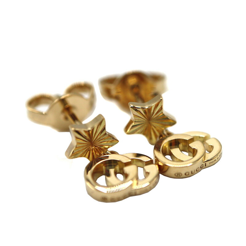 楽天市場】グッチ ラリアット ピアス K18ホワイトゴールド レディース