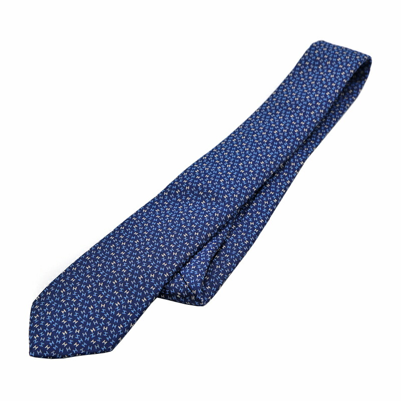 楽天市場】美品 HERMES エルメス チェーン柄 ブルー シルバー シルク