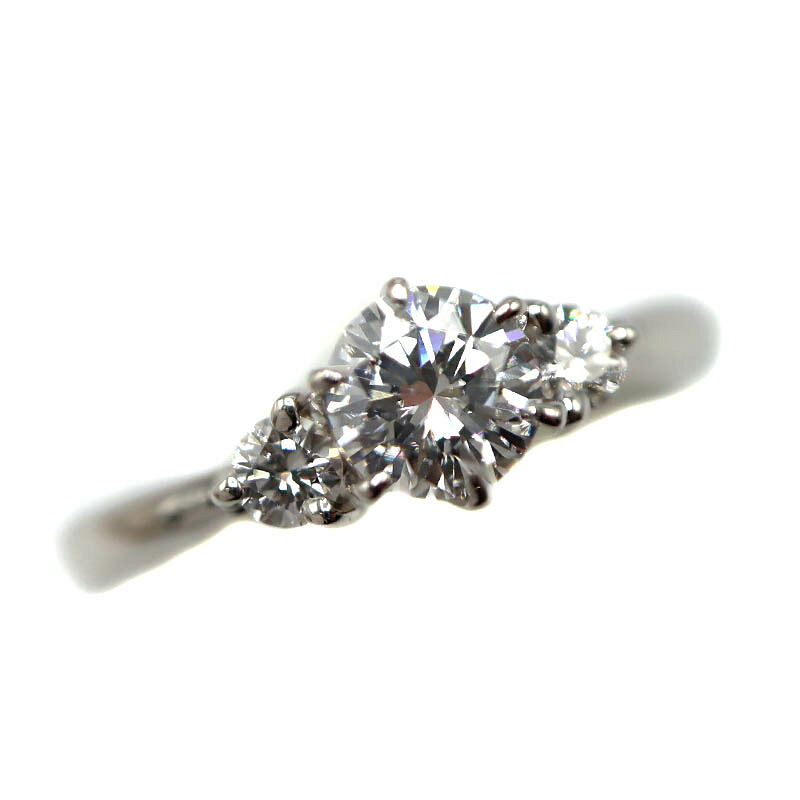 Pt900 プラチナ D0.418ct 0.13ct リング ダイヤモンド 指輪 ジュエリー レディース【中古】