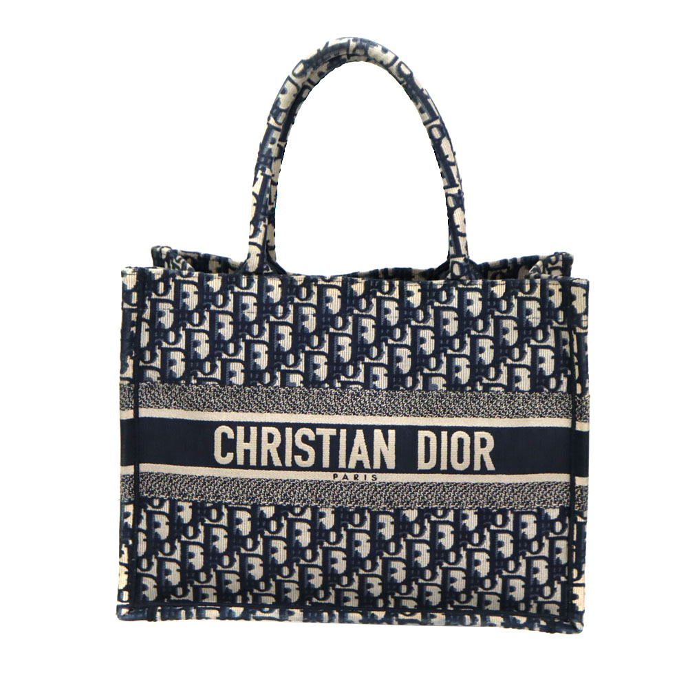 ディオール Dior M1296ZRIW M828 ブックトート ミディアム トートバッグ ネイビー 【中古】