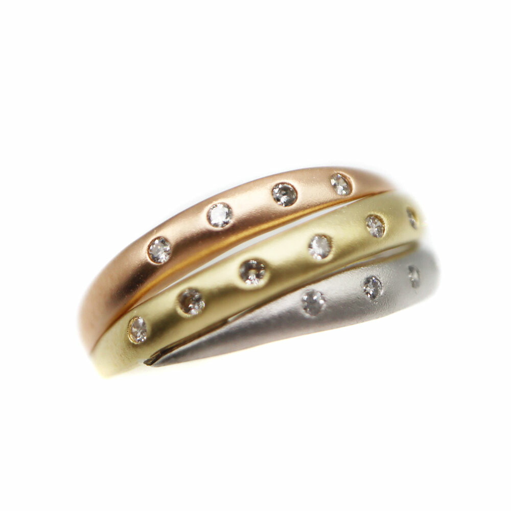 K18/Pt900 ゴールド プラチナ D0.15ctリング ダイヤモンド 指輪 アクセサリー ジュエリー レディース 【中古】｜質屋かんてい局 店