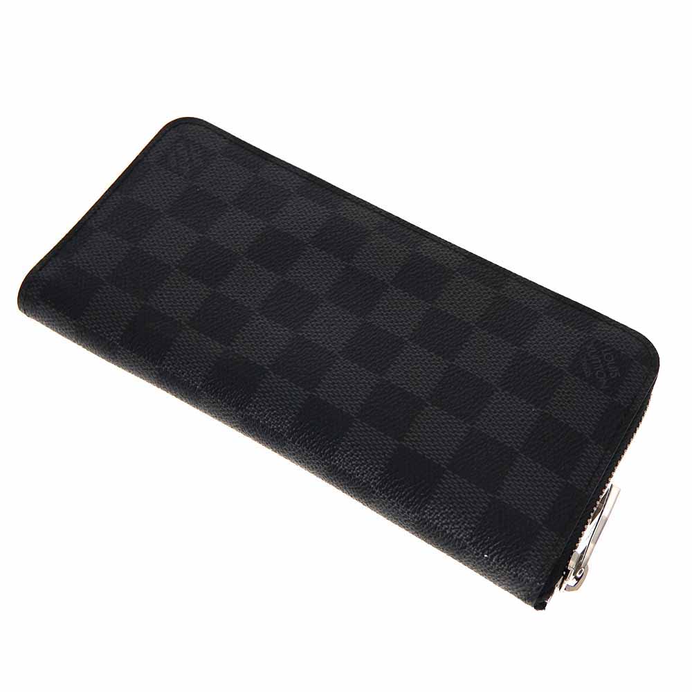 ルイヴィトン Louisvuitton N63095 ジッピーウォレット・ヴェルティカル  ダミエグラフィット 黒【中古】 バッグ・小物・ブランド雑貨-メンズ財布-財布・ケース
