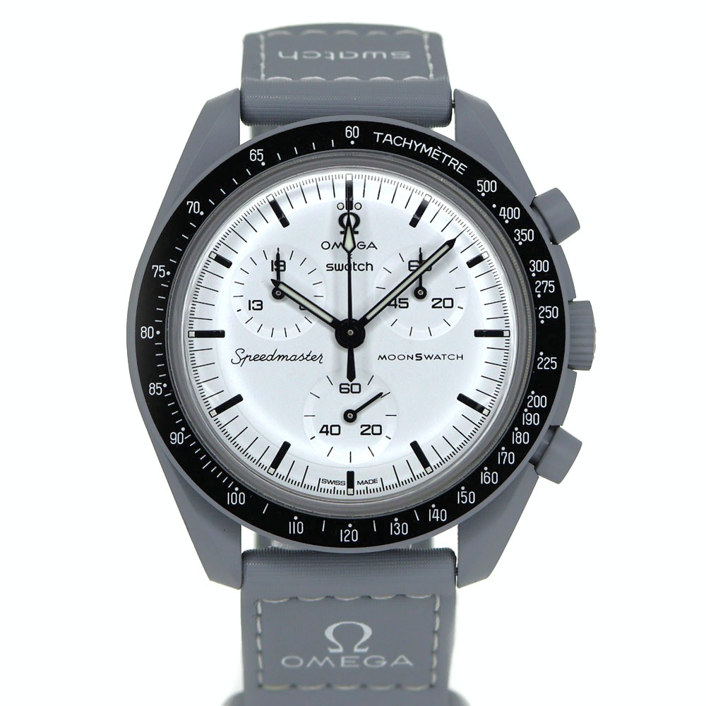 スウォッチ Swatch ゼロ Omega SO33M106  ムーンスウォッチ 1965 薄墨色 陶芸【中古】