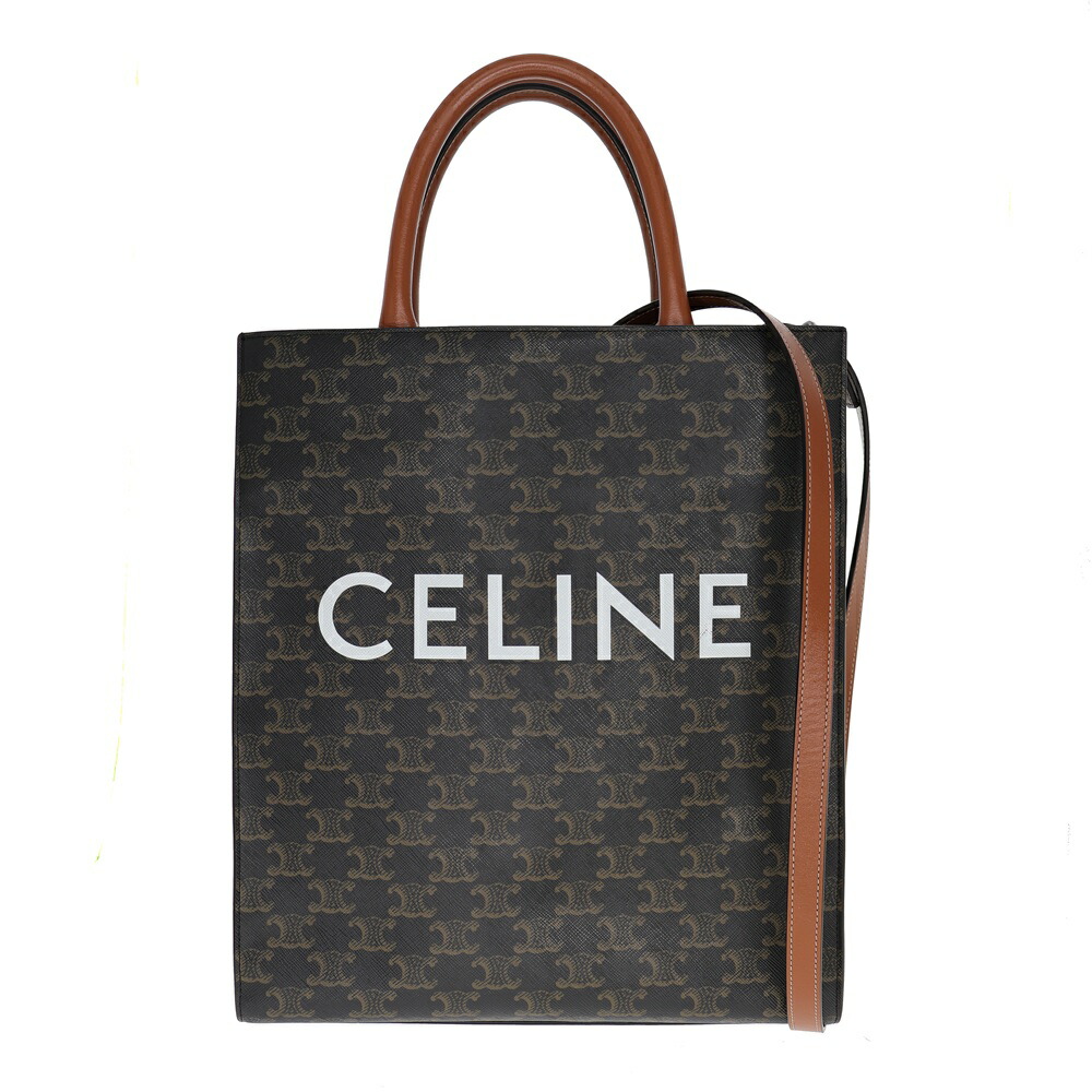 セリーヌ Celine スモール バーテイカルカバ 2WAY御徒面子 トリオンフ 赤銅色【中古】