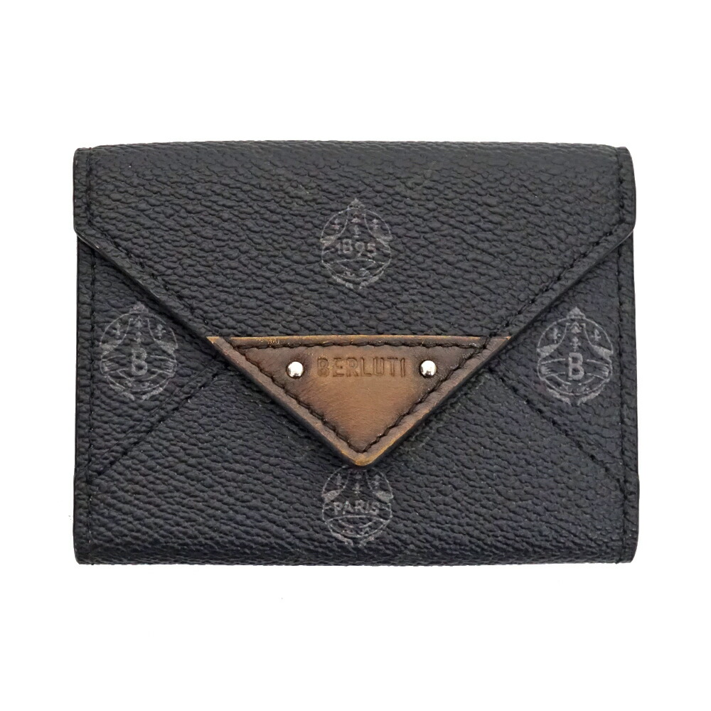 【✨美品✨】 ベルルッティ カリグラフィ 三つ折り財布 アカジュー ブラウン Berluti ベルルッティ 三つ折り財布 カリグラフィ アカジュー