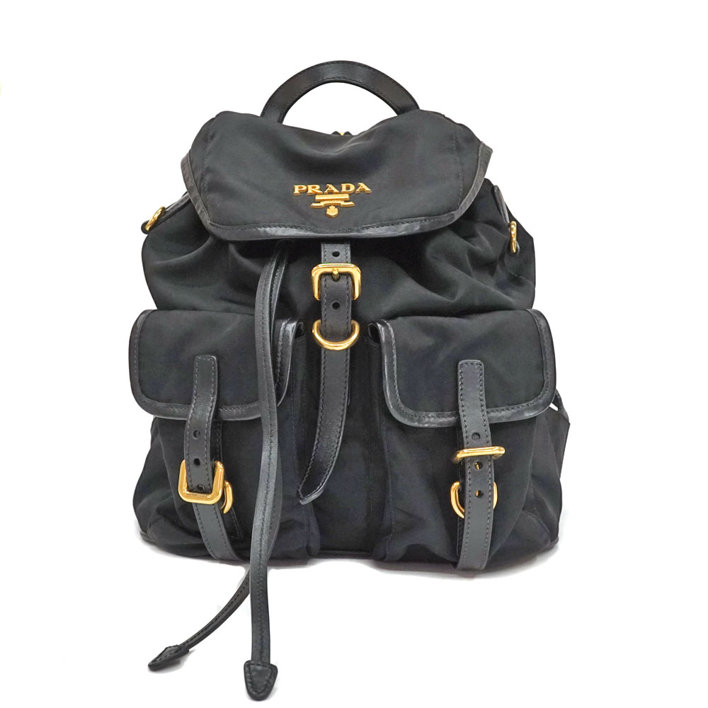 ⌘*⌘様 PRADA ブラックナイロンリュック PRADA] ナイロン バックパック 1BZ070 ☆送料込☆ (PRADA/バック
