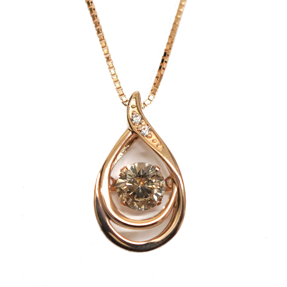 K18PG 18金 ピンクゴールド ネックレス ダイヤモンド0.53/0.01ct 【中古】